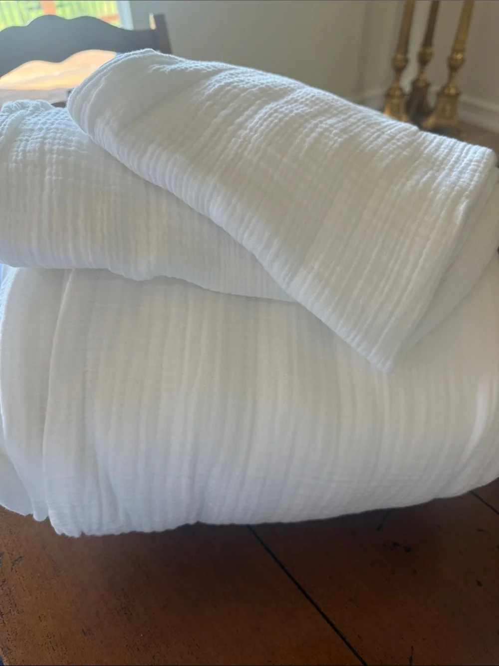 NWOT Quince Organic Cotton Gauze Duvet Set King Cal King White (1)